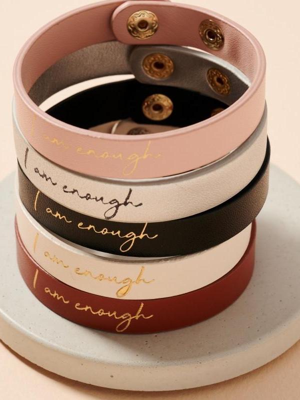 I am enough deals leather bracelet